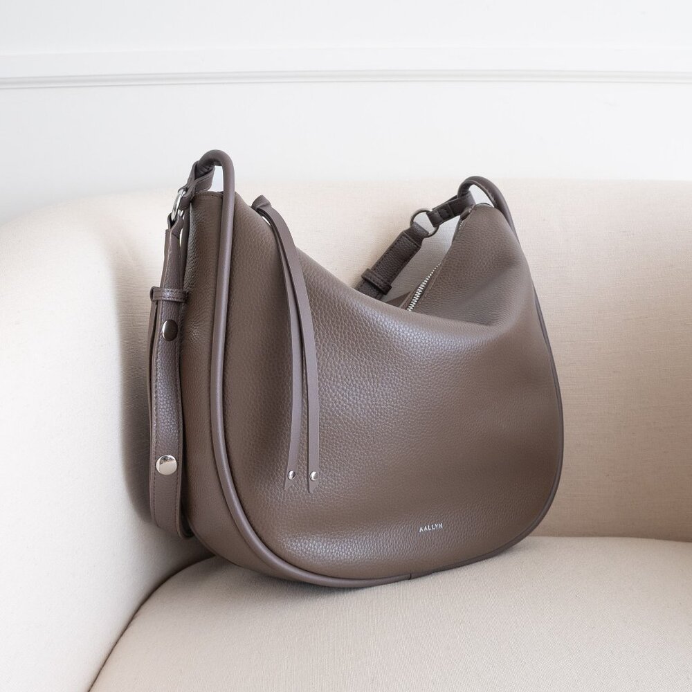 Marley Hobo in Wood Berry - Genuine Pebbled Leather